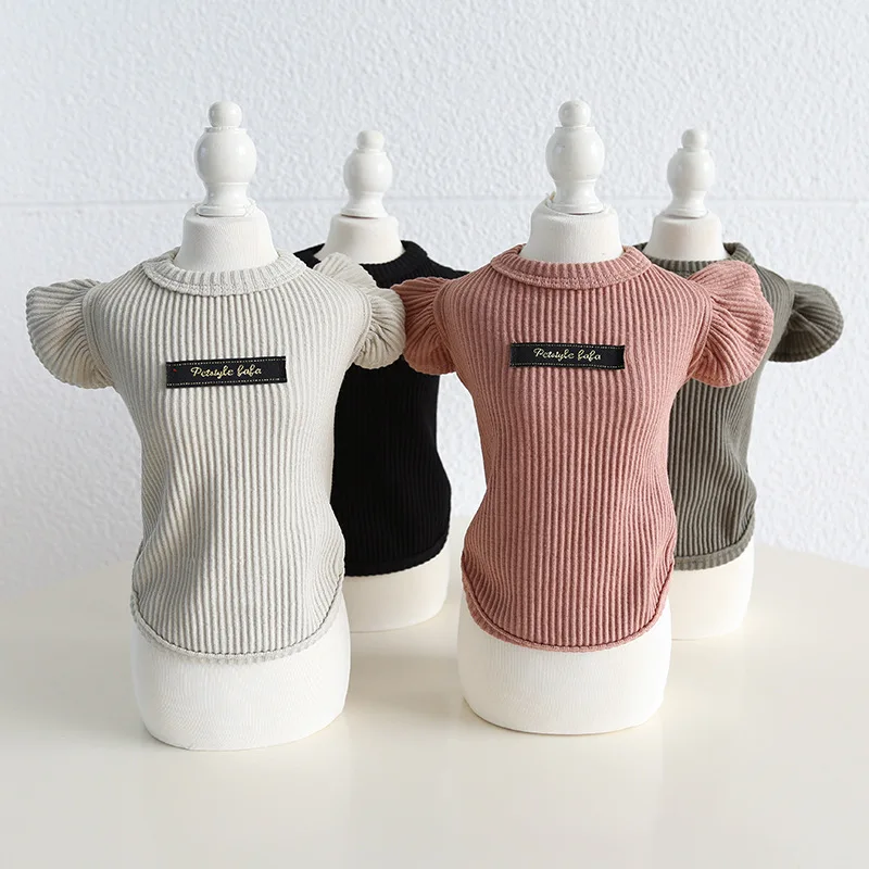 Autumn and Winter New Style Lapel Fly Sleeve Base Shirt High Neck Cat Clothing Pet Base Shirt Clothes Dog Hoodie Puppy Clothes Autumn and Winter New Style Lapel Fly Sleeve Base Shirt High Neck Cat Clothing Pet Base Shirt Clothes Dog Hoodie Puppy Clothes