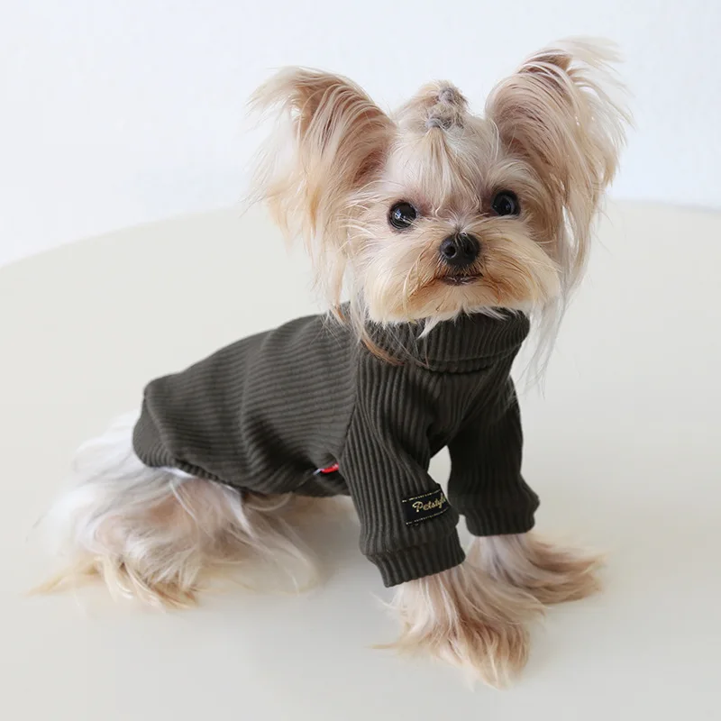 Autumn and Winter New Style Lapel Fly Sleeve Base Shirt High Neck Cat Clothing Pet Base Shirt Clothes Dog Hoodie Puppy Clothes Autumn and Winter New Style Lapel Fly Sleeve Base Shirt High Neck Cat Clothing Pet Base Shirt Clothes Dog Hoodie Puppy Clothes