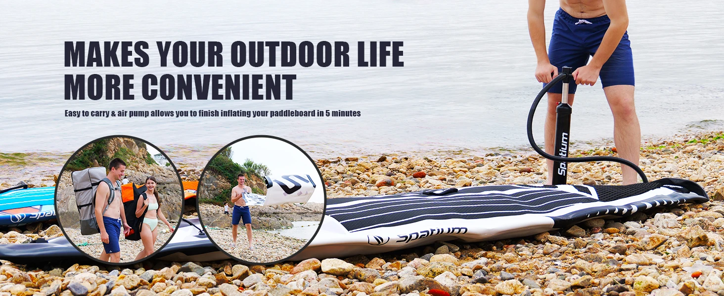Spatium Inflatable Stand Up Paddle Board with Premium SUP Paddle Board, Wide Stable Design Non-Slip Comfort Deck for Fishing Spatium Inflatable Stand Up Paddle Board with Premium SUP Paddle Board, Wide Stable Design Non-Slip Comfort Deck for Fishing