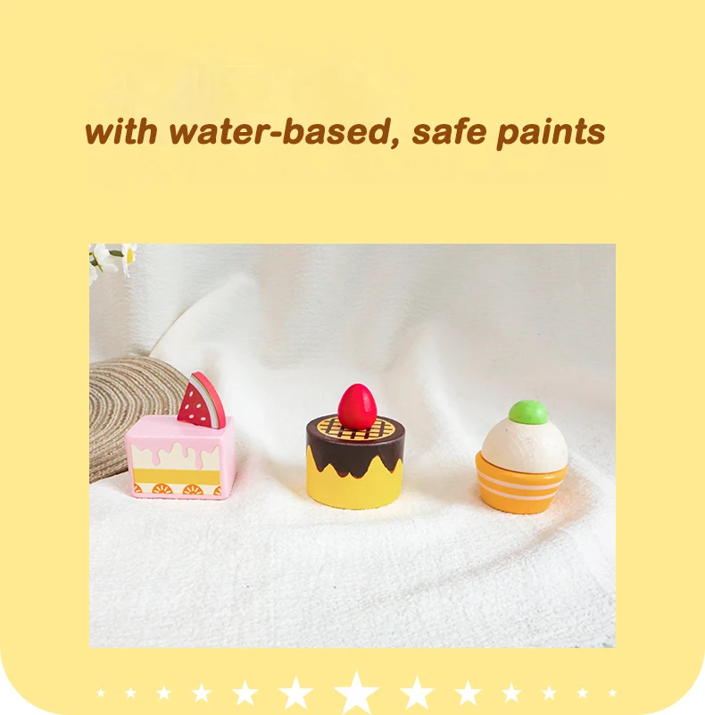 Wooden Kitchen Pretend Play Toys Afternoon Tea Sweet Desserts For Kids Playset Simulation Kitchen Educational Toys For Ages 3+