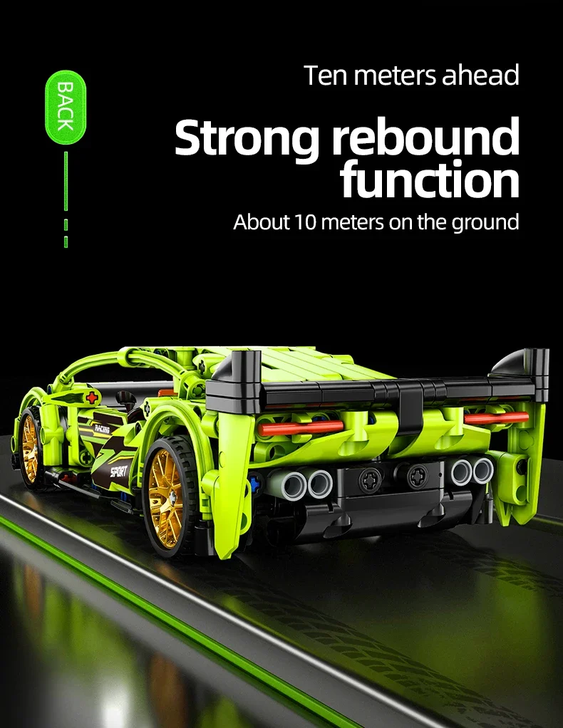 ToylinX 452pcs High-Tech Racing Sports Car Creation Expert Building Block Racing Model Children's Toys for Boys Birthday Gifts
