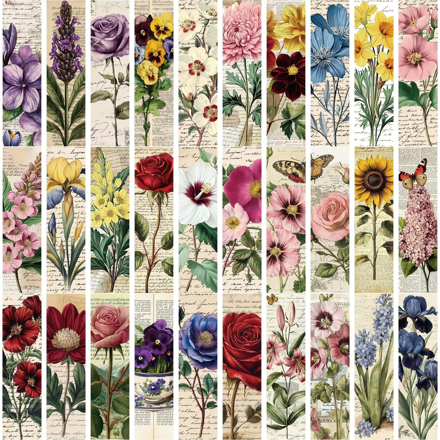 30Pcs Vintage Flowers Bookmarks Books Labeled Students Stationary Supplies DIY Creative Aesthetic Bookmark Reading Pages 30Pcs Vintage Flowers Bookmarks Books Labeled Students Stationary Supplies DIY Creative Aesthetic Bookmark Reading Pages