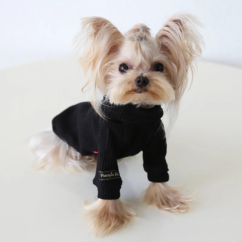 Autumn and Winter New Style Lapel Fly Sleeve Base Shirt High Neck Cat Clothing Pet Base Shirt Clothes Dog Hoodie Puppy Clothes Autumn and Winter New Style Lapel Fly Sleeve Base Shirt High Neck Cat Clothing Pet Base Shirt Clothes Dog Hoodie Puppy Clothes