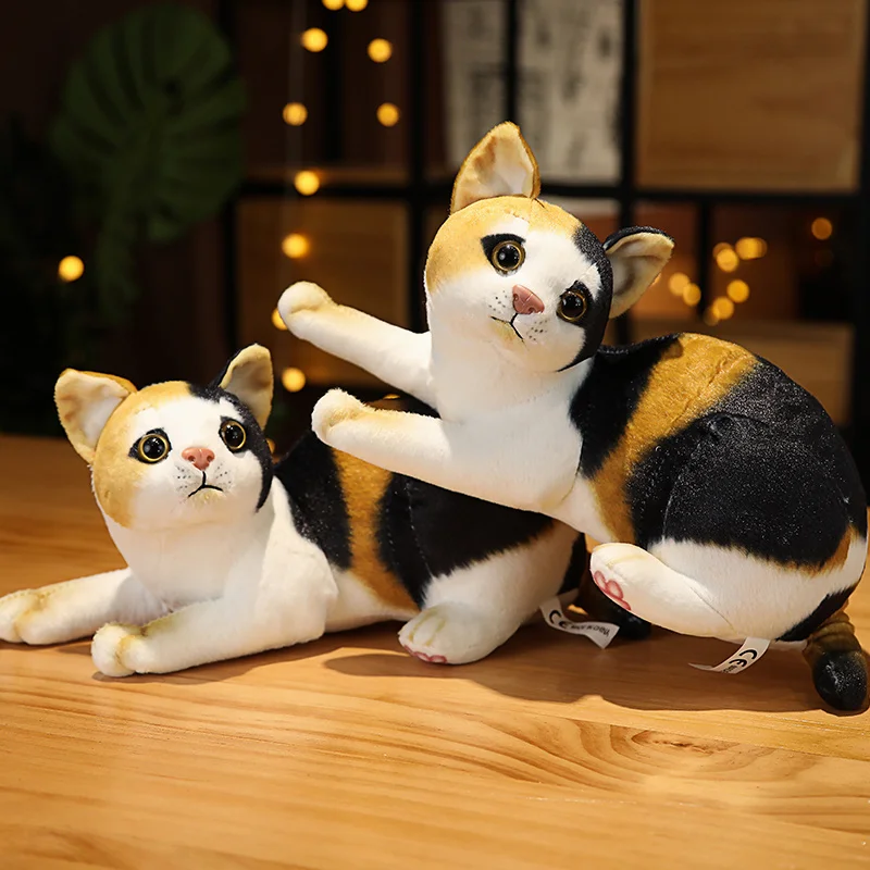 1pc 4 Colors INS Like Real Prone Cat Plush Doll Stuffed Pure Colors Grey White Yellow Kitten Toy Pets Animal Kids Gift 1pc 4 Colors INS Like Real Prone Cat Plush Doll Stuffed Pure Colors Grey White Yellow Kitten Toy Pets Animal Kids Gift