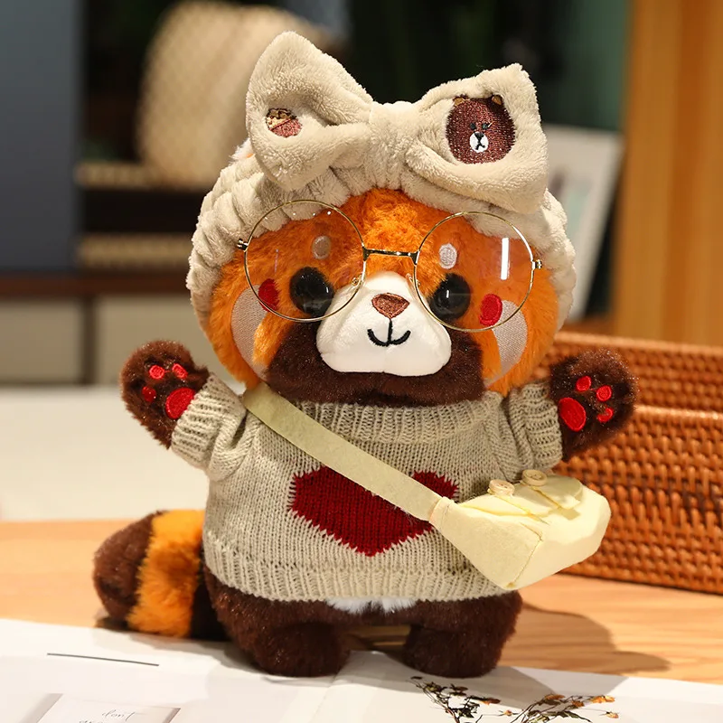 30cm cute raccoon into red brown red panda cosplay dress up plush toy Plush animal Soft pillow birthday gift for children 30cm cute raccoon into red brown red panda cosplay dress up plush toy Plush animal Soft pillow birthday gift for children