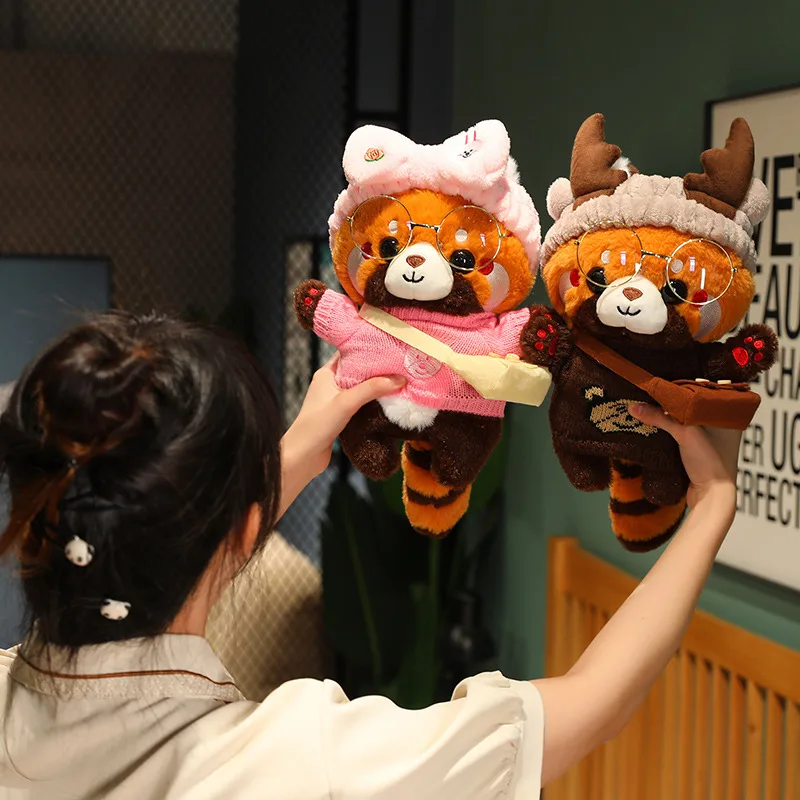 30cm cute raccoon into red brown red panda cosplay dress up plush toy Plush animal Soft pillow birthday gift for children 30cm cute raccoon into red brown red panda cosplay dress up plush toy Plush animal Soft pillow birthday gift for children