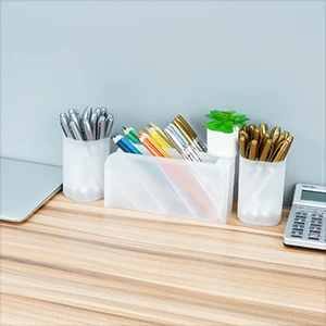 Pen Organizer Desk Organization Cute Desk Pencil Markers Cup Holder Storage Box Set Multi-Functional Stationary for Home Office
