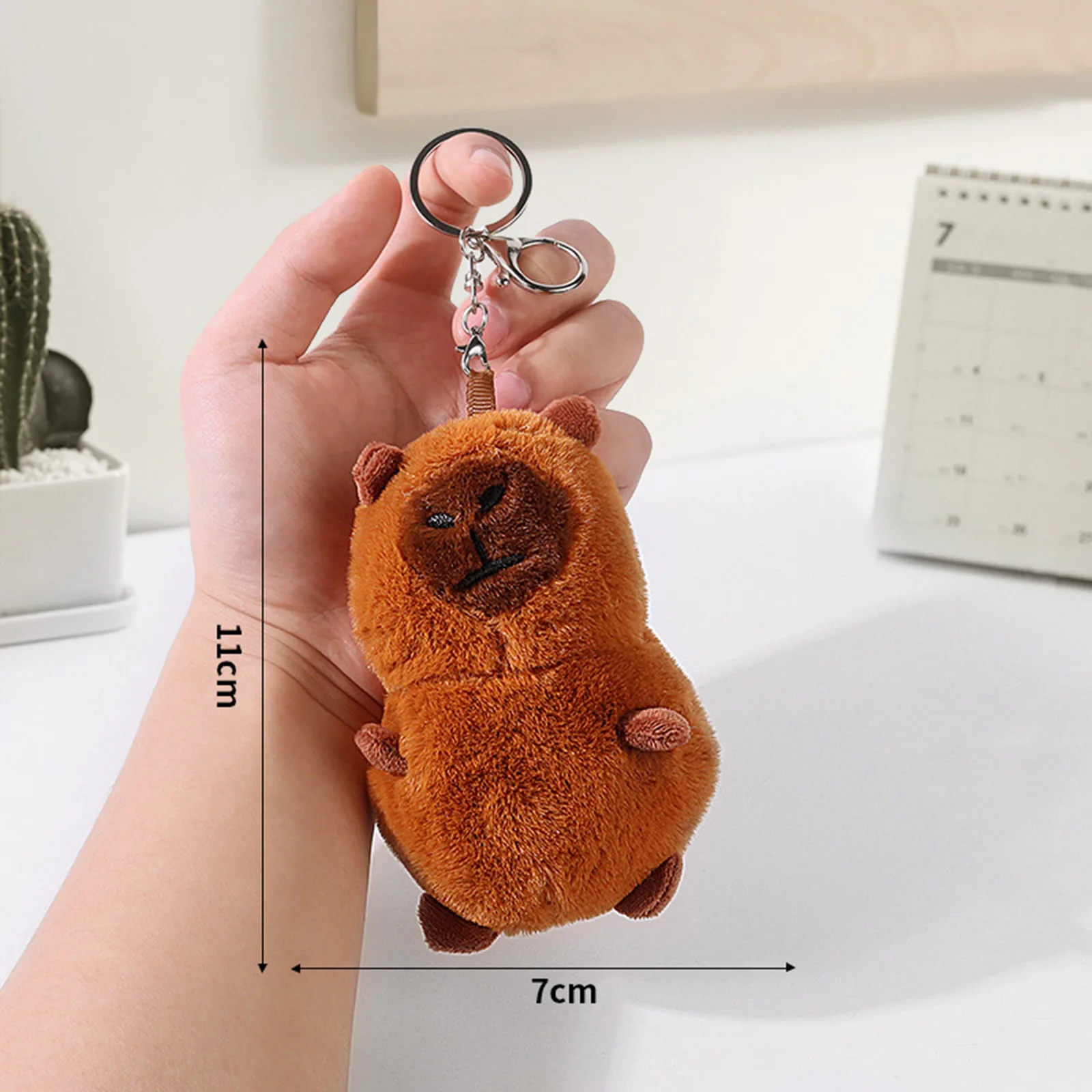 Cute Cartoon Capybara Pendant Plush Toy Doll Bag Hanging Ornaments Cute Kapila Keychain Doll Desktop Doll Ornaments Car Pendant