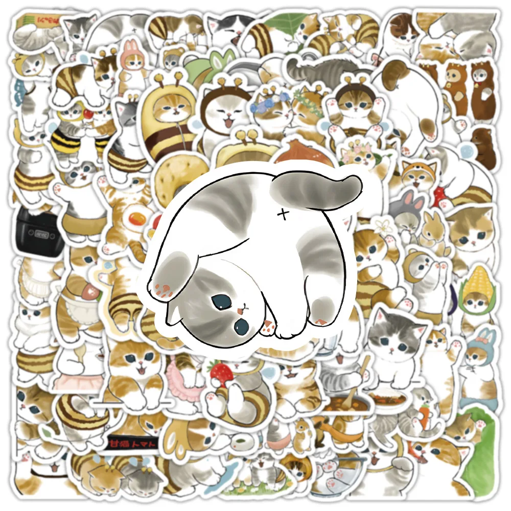 100pcs/Set Shark Cat Sticker Decoration Luggage Phone Case Water Cup Scrapbook Waterproof Decal Stickers Toy 100pcs/Set Shark Cat Sticker Decoration Luggage Phone Case Water Cup Scrapbook Waterproof Decal Stickers Toy