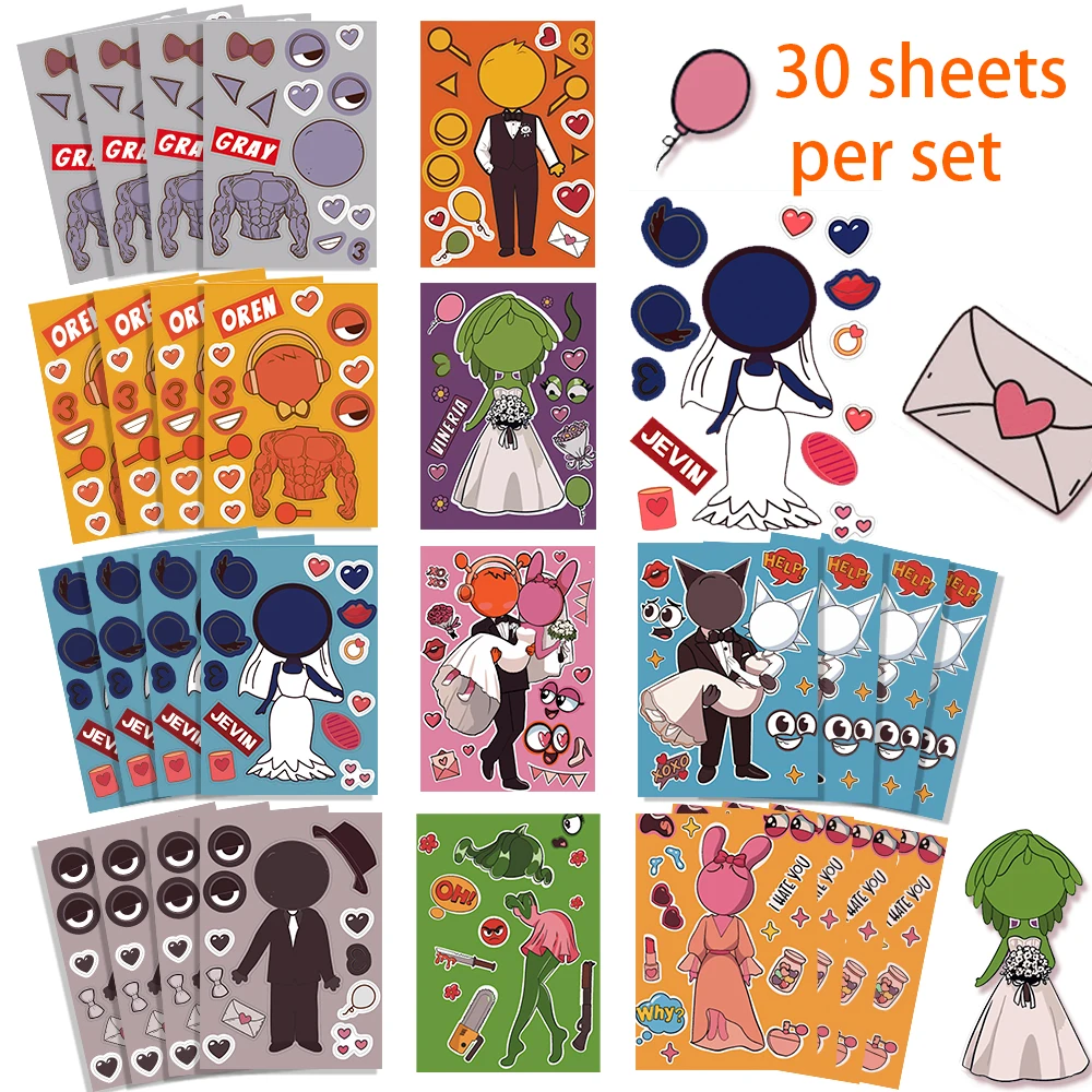 Sprunki Wedding Stickers Make Your Own Sprunki Sticker Make A Face Stickers for Kids DIY Stickers Party Supplies Crafts Gift Sprunki Wedding Stickers Make Your Own Sprunki Sticker Make A Face Stickers for Kids DIY Stickers Party Supplies Crafts Gift