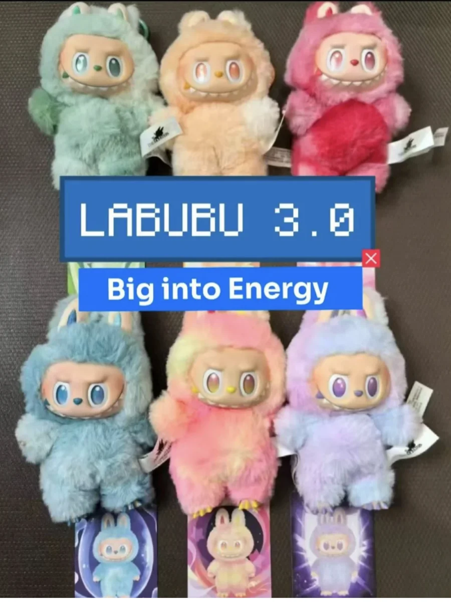 Labubu V3 Genuine The Monsters Big Into Energy Series Vinyl Face Blind Box Cute Labubu Fashion Pendant Decor Toys Surprise Gift
