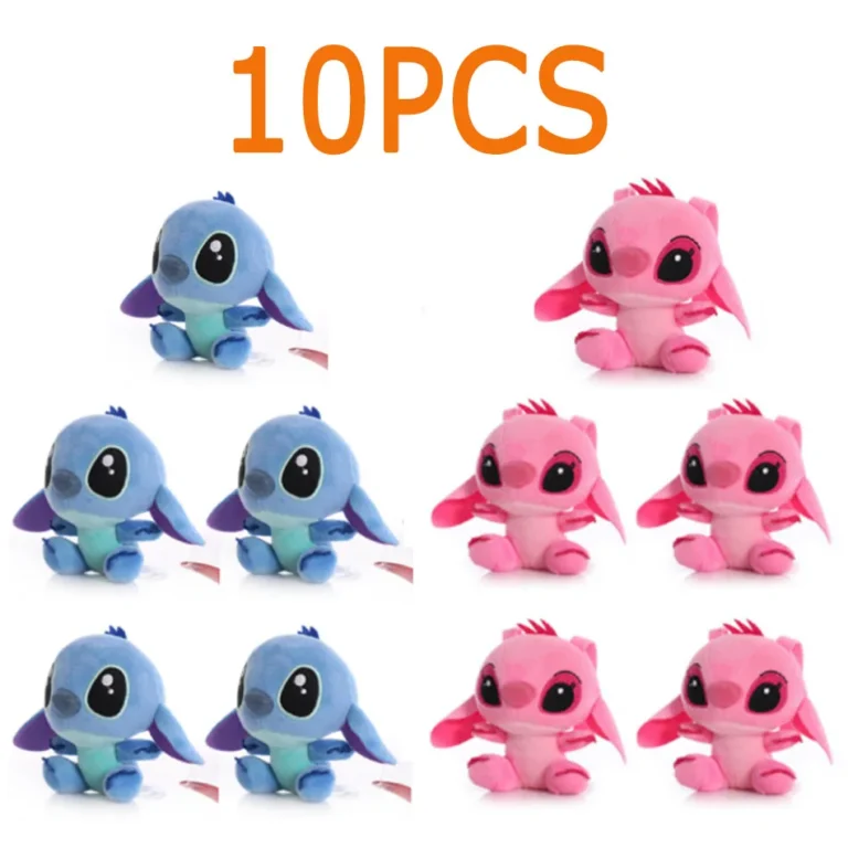 10Pcs/Lot Cute Cartoon Lilo and Stitches Small Pendant Plush Toy,4" 10CM Kawaii Plush Keychain Kids Best Chirstmas Gift Toys