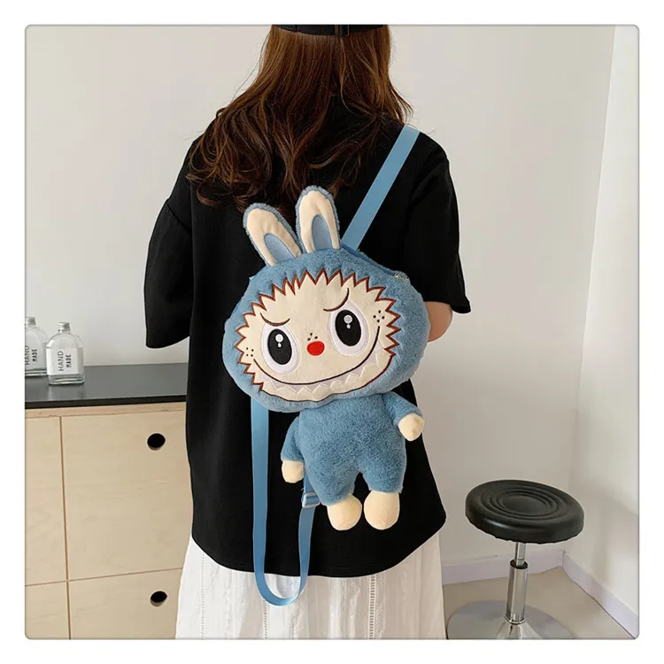 Labubu Cartoon Doll Large Capacity Backpack Anime New Portable Doll Bag Girl Outing Fashion Storage Bag Student Toy Gift Labubu Cartoon Doll Large Capacity Backpack Anime New Portable Doll Bag Girl Outing Fashion Storage Bag Student Toy Gift