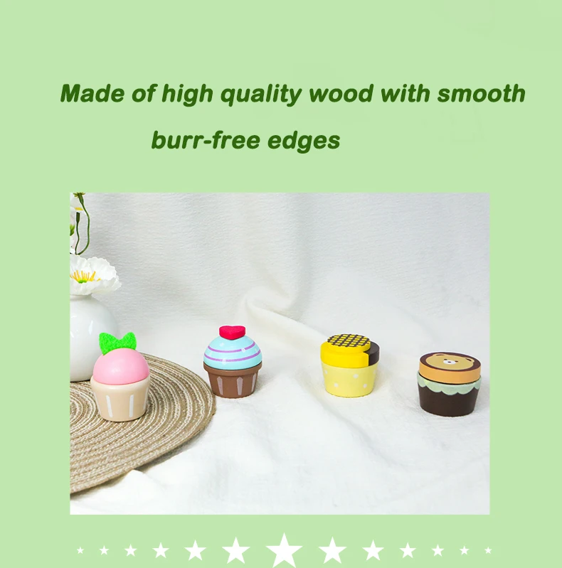 Wooden Kitchen Pretend Play Toys Afternoon Tea Sweet Desserts For Kids Playset Simulation Kitchen Educational Toys For Ages 3+