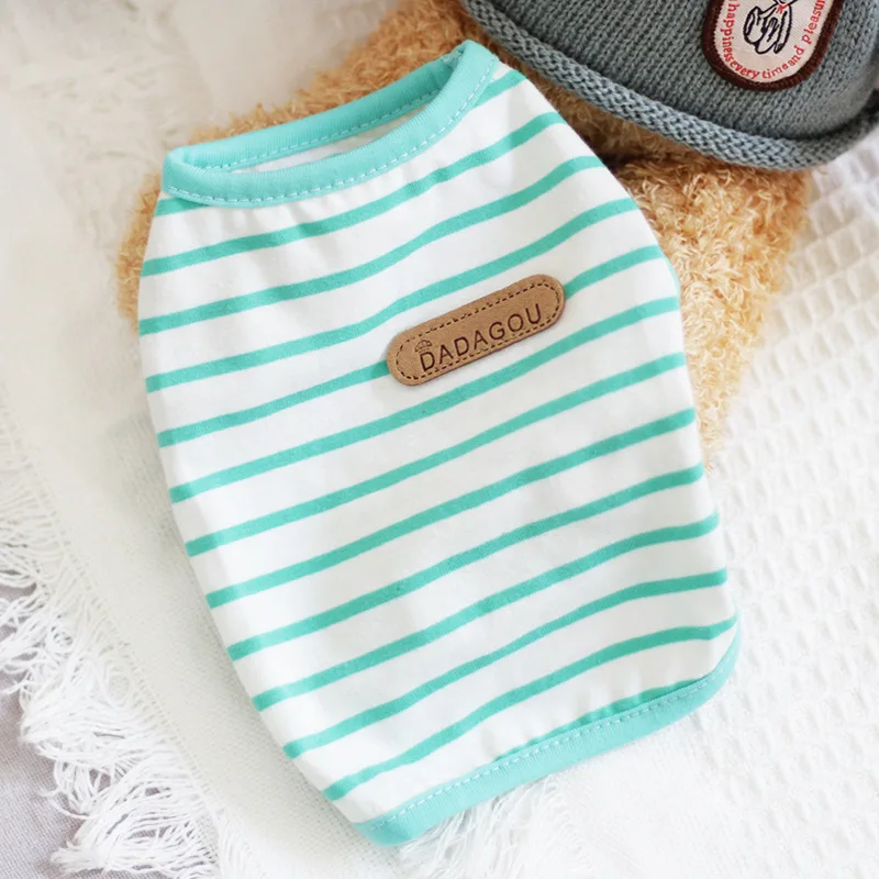 Striped Puppy Sleeveless Vest Spring Summer Pet Clothes for Small Dogs Pomeranian Chihuahua Pullovers Kitten T-shirts Outfits