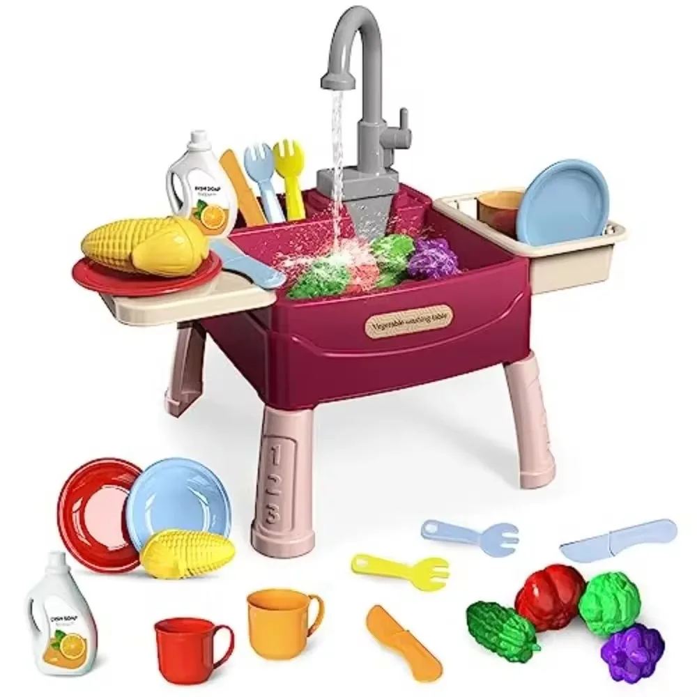 Children's Play At Home Toys Early Education Kitchen Simulation Electric Dishwashing Table Water Outlet Vegetable Washing Toys Children's Play At Home Toys Early Education Kitchen Simulation Electric Dishwashing Table Water Outlet Vegetable Washing Toys