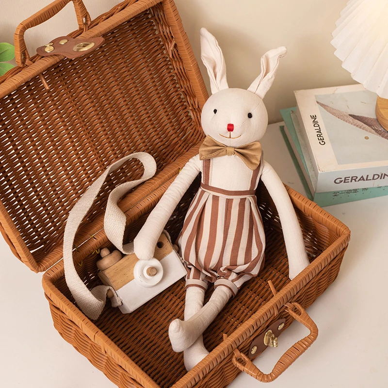 Stuffed Bunny Cloth Dress Toys Smoothing Toy for Infant Cuddling sleep doll for Girls Handmade Diversity Brown Rabbit Plushie Stuffed Bunny Cloth Dress Toys Smoothing Toy for Infant Cuddling sleep doll for Girls Handmade Diversity Brown Rabbit Plushie