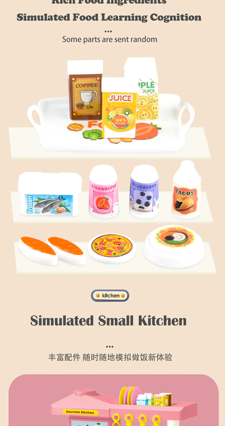 Kids Play Kitchen Accessories, Playset Toys Kitchen Foods Pans Milk Pots Breads Fork for Kid 3+ Boys and Girls Kids Play Kitchen Accessories, Playset Toys Kitchen Foods Pans Milk Pots Breads Fork for Kid 3+ Boys and Girls
