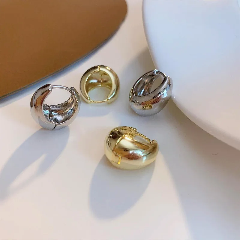 LATS Punk Oval Hoop Earrings Metallic Geometric Ear Buckle Minimalist Style U-shaped Ear Buckle Daily Life Earring Accessories LATS Punk Oval Hoop Earrings Metallic Geometric Ear Buckle Minimalist Style U-shaped Ear Buckle Daily Life Earring Accessories