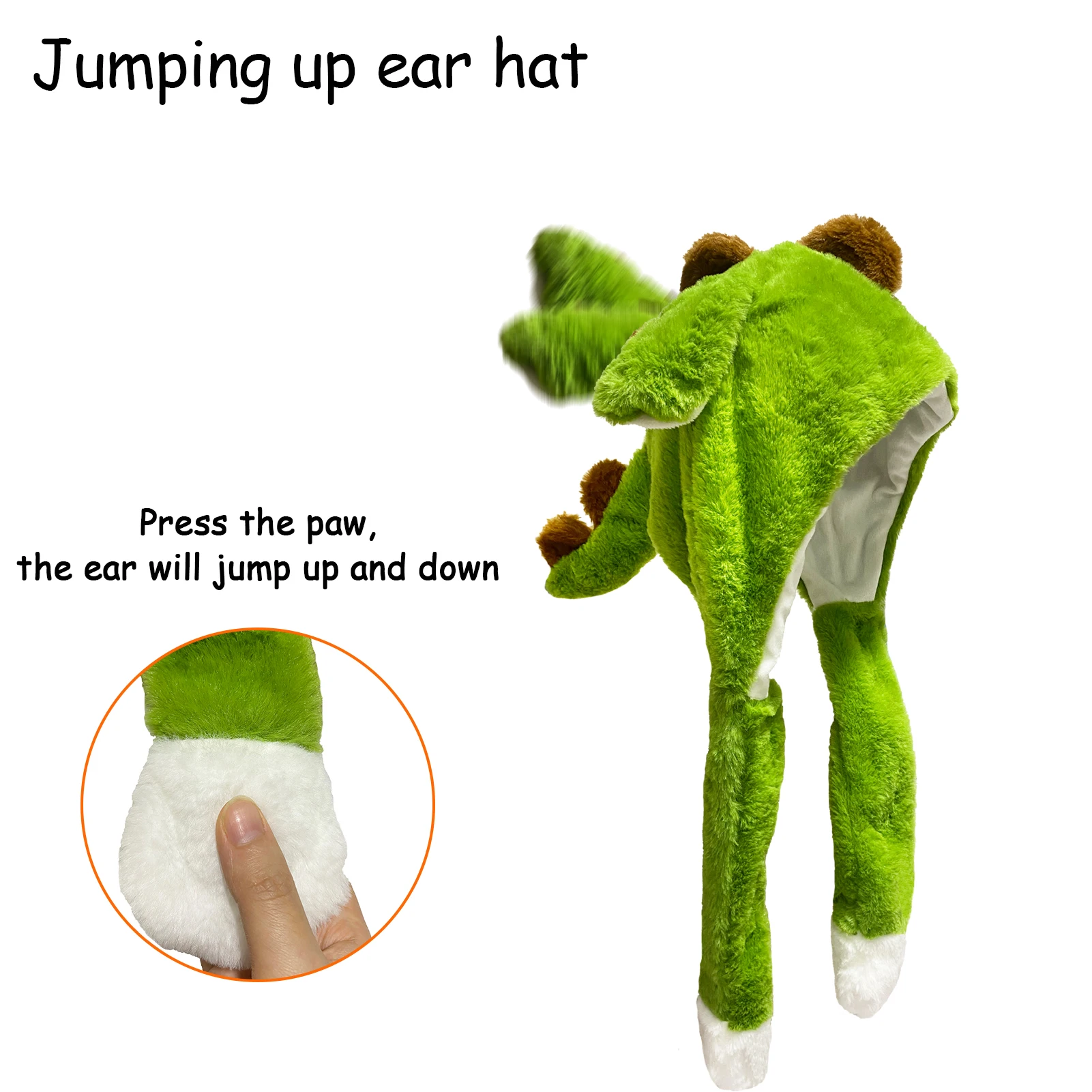 Dinosaur Ear Move Hat Animal Plush Bunny Ears Moving Jumping Up Dress Up Cosplay Party for Kids Adult Halloween Christmas Gift Dinosaur Ear Move Hat Animal Plush Bunny Ears Moving Jumping Up Dress Up Cosplay Party for Kids Adult Halloween Christmas Gift