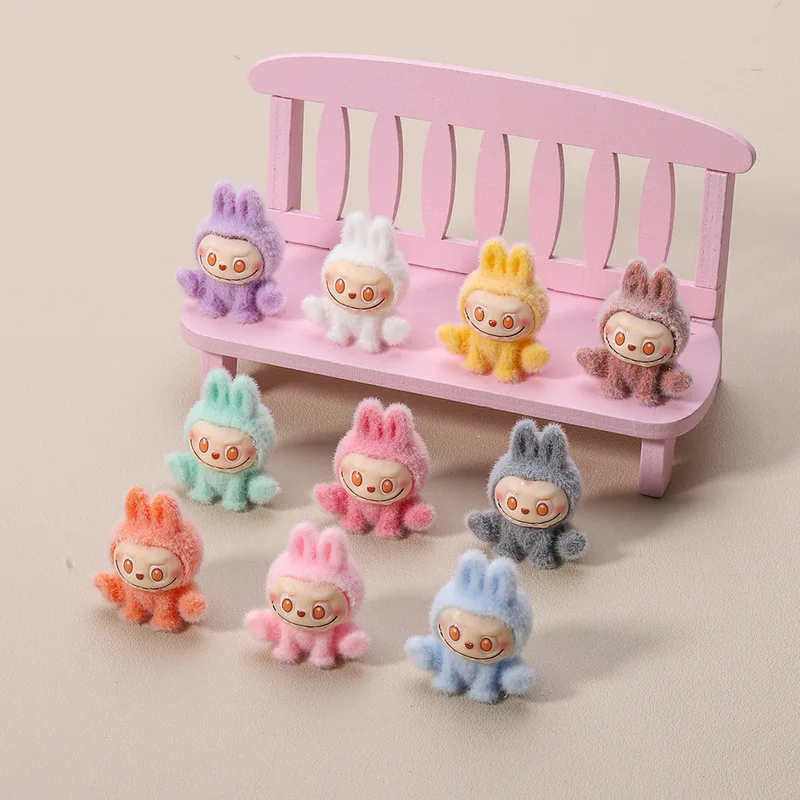 10pcs/Set Mini Yoga Labubu Flocking Doll Cute Toy Desktop Ornaments Cute Handmade Diy Accessories Surprise Gift 10pcs/Set Mini Yoga Labubu Flocking Doll Cute Toy Desktop Ornaments Cute Handmade Diy Accessories Surprise Gift