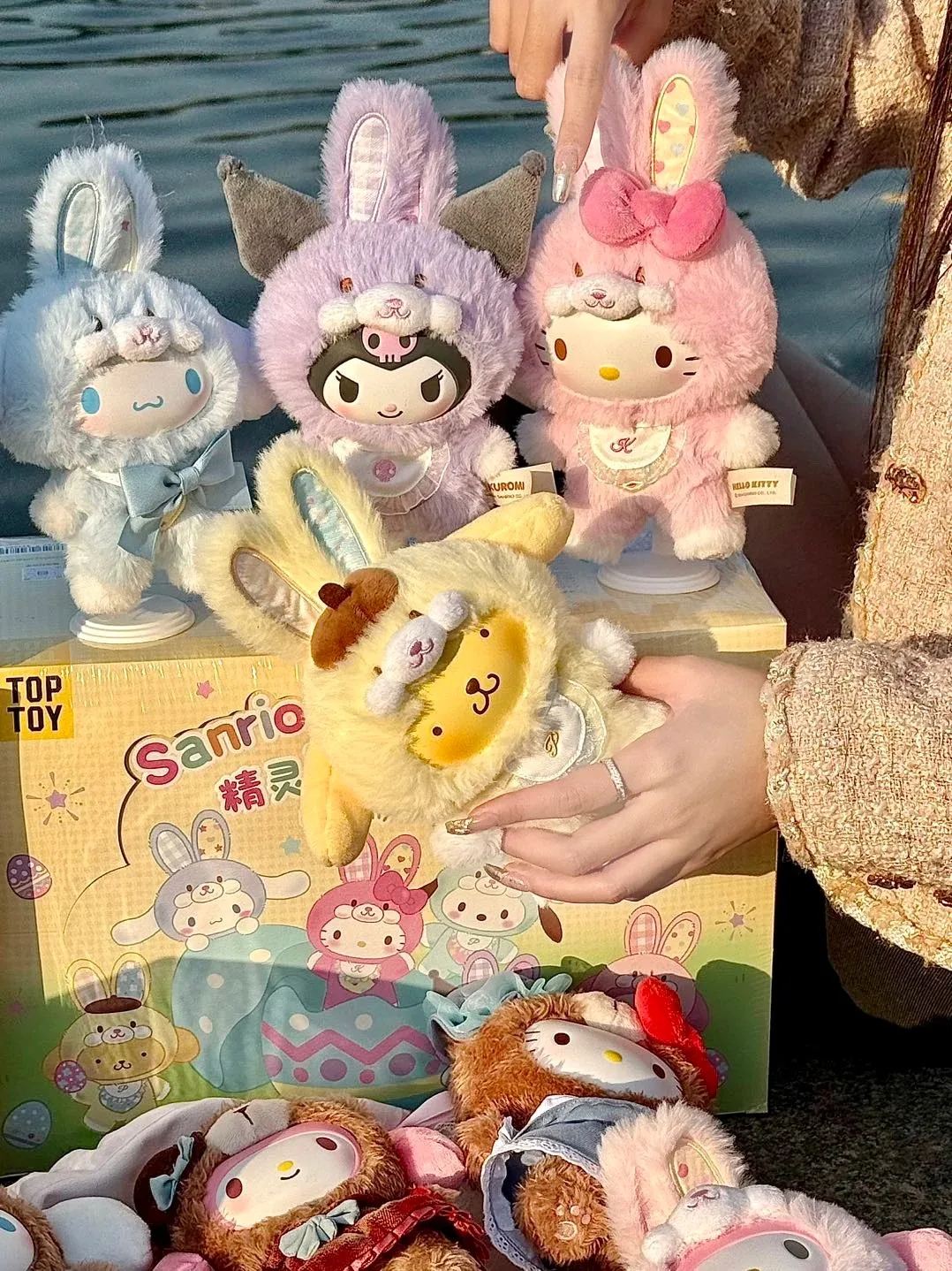 Sanrio Cartoon Elf Rabbit Series Blind Box pendant Kuromi / Hello Kitty 3 Generations Vinyl Doll Children'S Toys surprise Gifts