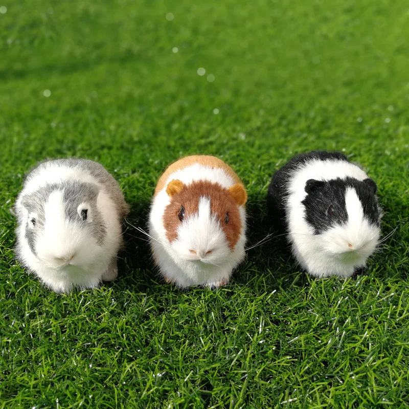 Simulation Fur Guinea Pig Animal Plush Stuffed Doll Hamster Doll Plush Toy Soft Stuffed Animal Figurine for Kids Birthday Gift