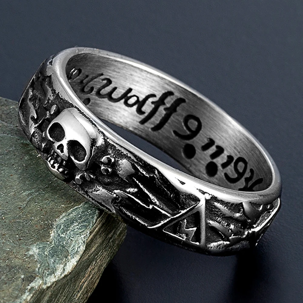 Vintage Gothic Skull Rings for Men Boy Stainless Steel Punk Skeleton Finger Ring Hip Hop Style Unique Jewelry Gifts Wholesale Vintage Gothic Skull Rings for Men Boy Stainless Steel Punk Skeleton Finger Ring Hip Hop Style Unique Jewelry Gifts Wholesale