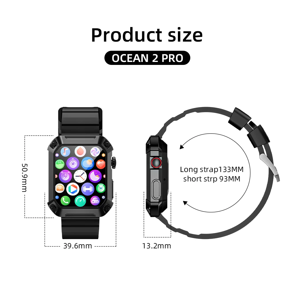 LOKMAT OCEAN 2 Pro Smart Watch Waterproof Bluetooth Calls Smartwatches 1.85 inch Touch Screen Heart Rate Monitor Fitness Tracker LOKMAT OCEAN 2 Pro Smart Watch Waterproof Bluetooth Calls Smartwatches 1.85 inch Touch Screen Heart Rate Monitor Fitness Tracker