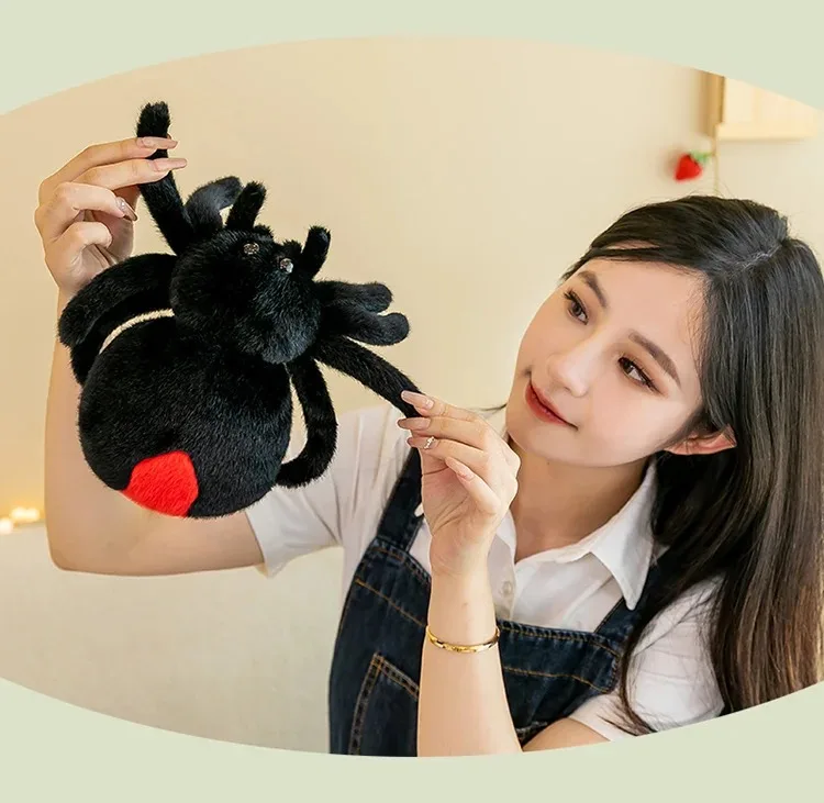 Simulation Black Spider Jumping Spider Doll Crawling Pet Doll Plush Cute Reptile Plush Toy Super Cute Doll Simulation Black Spider Jumping Spider Doll Crawling Pet Doll Plush Cute Reptile Plush Toy Super Cute Doll