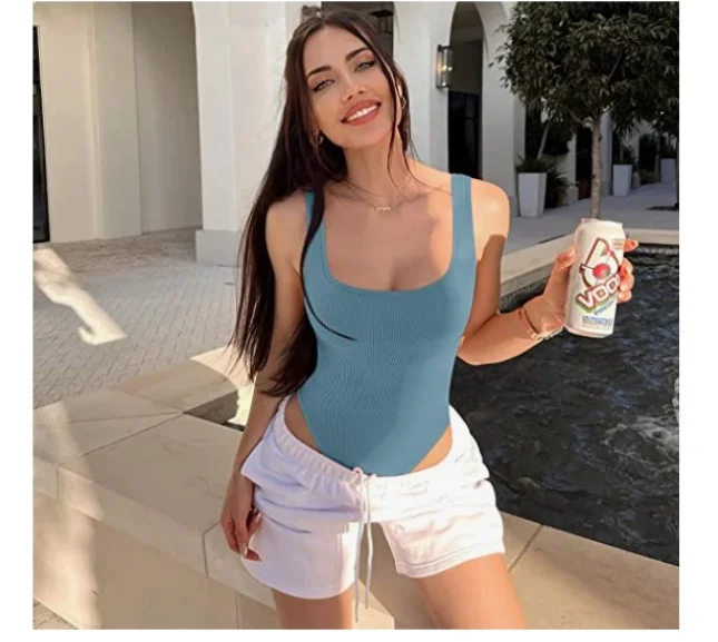 2024 summer solid sexy bodycon women bodysuits female Knit slim casual bodysuit chic lady club short playsuits femme 2024 summer solid sexy bodycon women bodysuits female Knit slim casual bodysuit chic lady club short playsuits femme