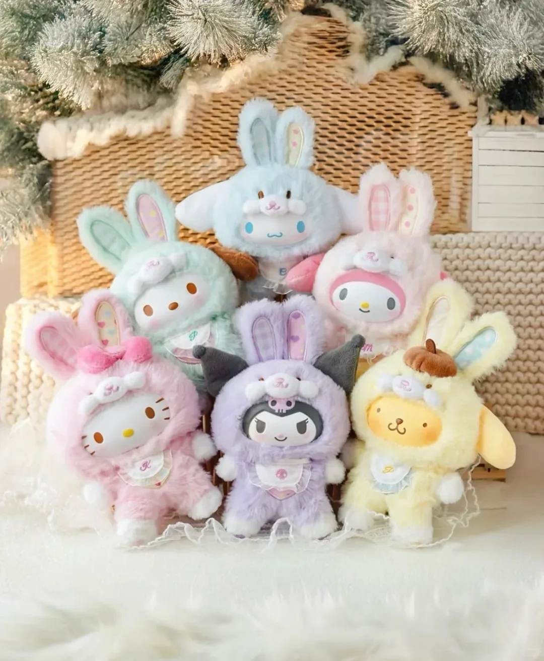 Sanrio Cartoon Elf Rabbit Series Blind Box pendant Kuromi / Hello Kitty 3 Generations Vinyl Doll Children'S Toys surprise Gifts Sanrio Cartoon Elf Rabbit Series Blind Box pendant Kuromi / Hello Kitty 3 Generations Vinyl Doll Children'S Toys surprise Gifts