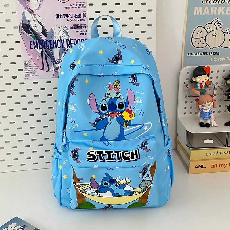 Stitch Cartoon Backpack, Large Capacity Daypack, Lightweight, Durable Nylon Schoolbag for Travel, Daily Commuting and School Stitch Cartoon Backpack, Large Capacity Daypack, Lightweight, Durable Nylon Schoolbag for Travel, Daily Commuting and School