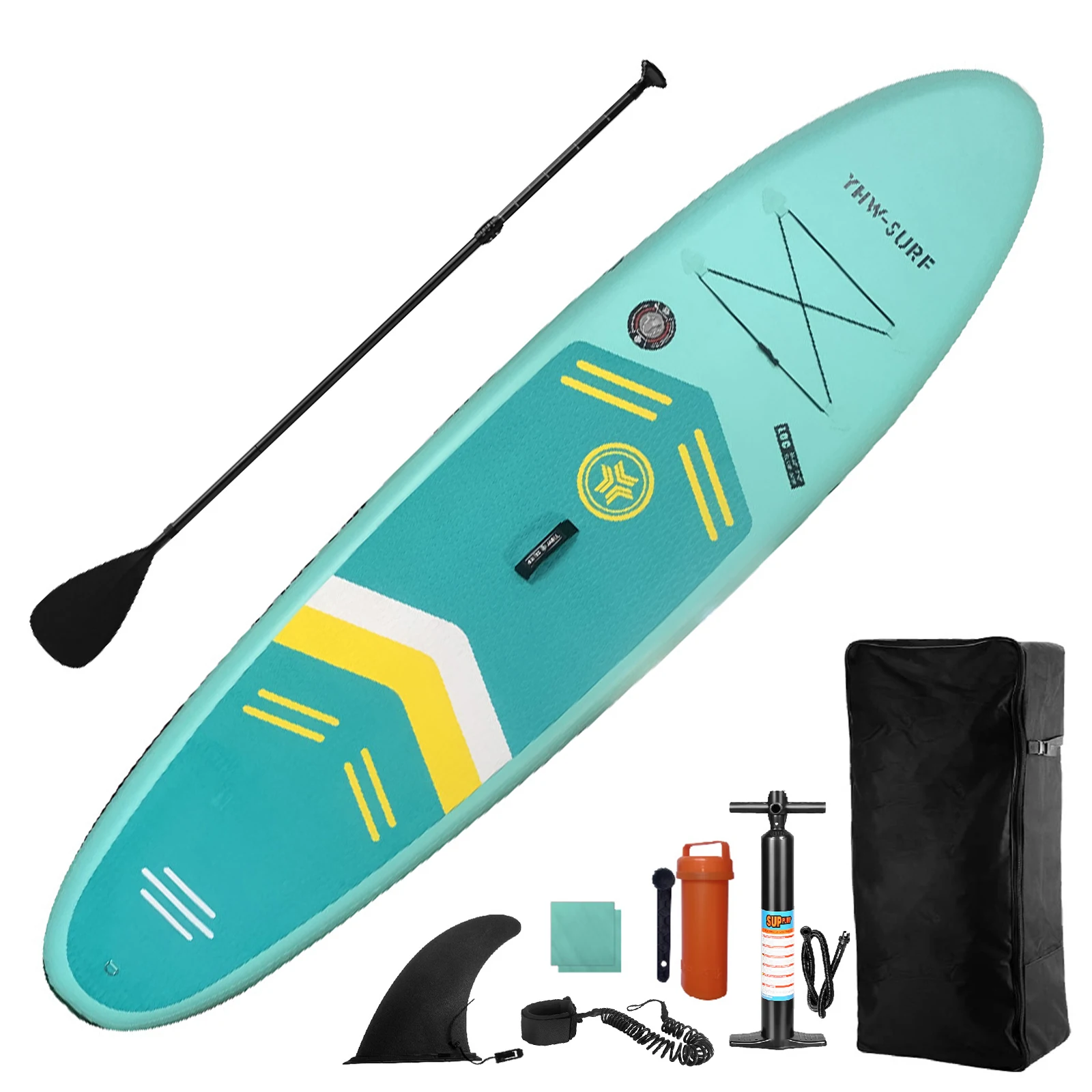 10.6ft Surfboard PVC Inflatable Paddle Board Seaside Beach Water-skiing Stand Up Paddle Board with Foot Rope 10.6ft Surfboard PVC Inflatable Paddle Board Seaside Beach Water-skiing Stand Up Paddle Board with Foot Rope