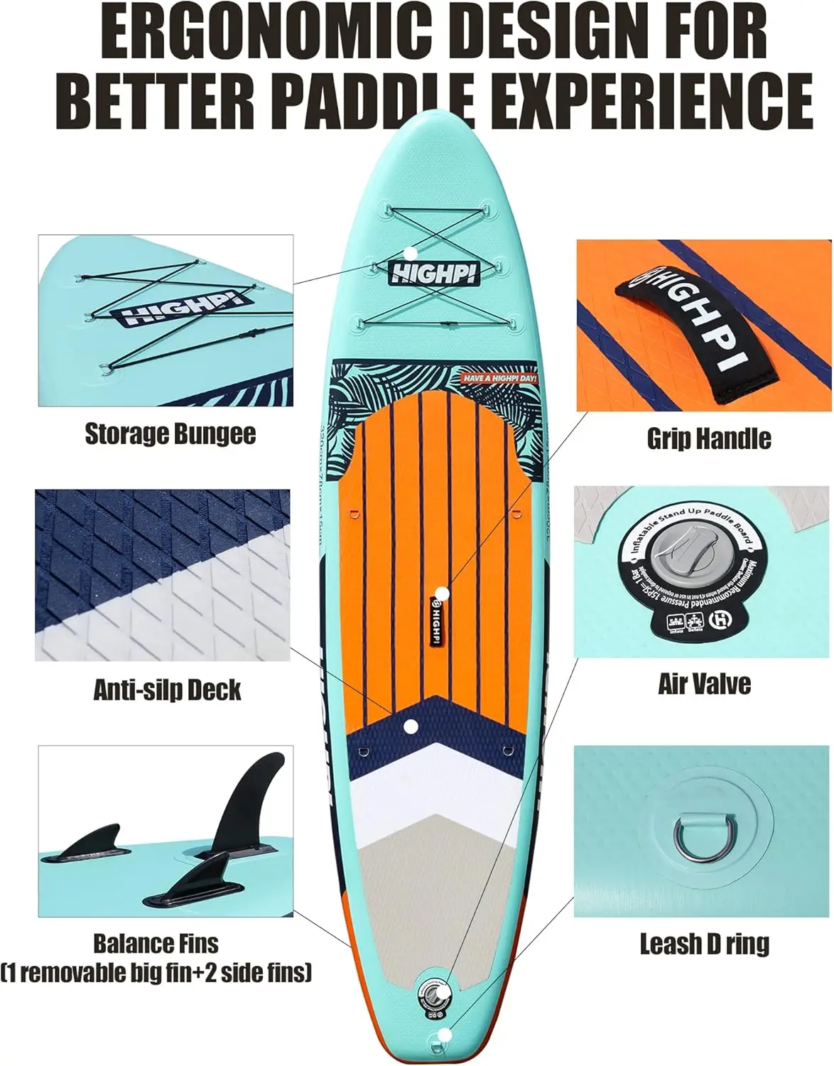 Inflatable Stand Up Paddle Board 10'6''/11' Premium SUP W Accessories & Backpack, Wide Stance, Surf Control, Non-Slip Dec Inflatable Stand Up Paddle Board 10'6''/11' Premium SUP W Accessories & Backpack, Wide Stance, Surf Control, Non-Slip Dec