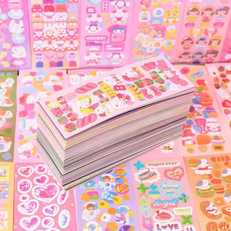 200PCS No-Repeated Sheet Stickers for Kids Kpop Pretty Aesthetic Cute Set Pack DIY Girl Toy Decor Stationery Scrapbooking 200PCS No-Repeated Sheet Stickers for Kids Kpop Pretty Aesthetic Cute Set Pack DIY Girl Toy Decor Stationery Scrapbooking
