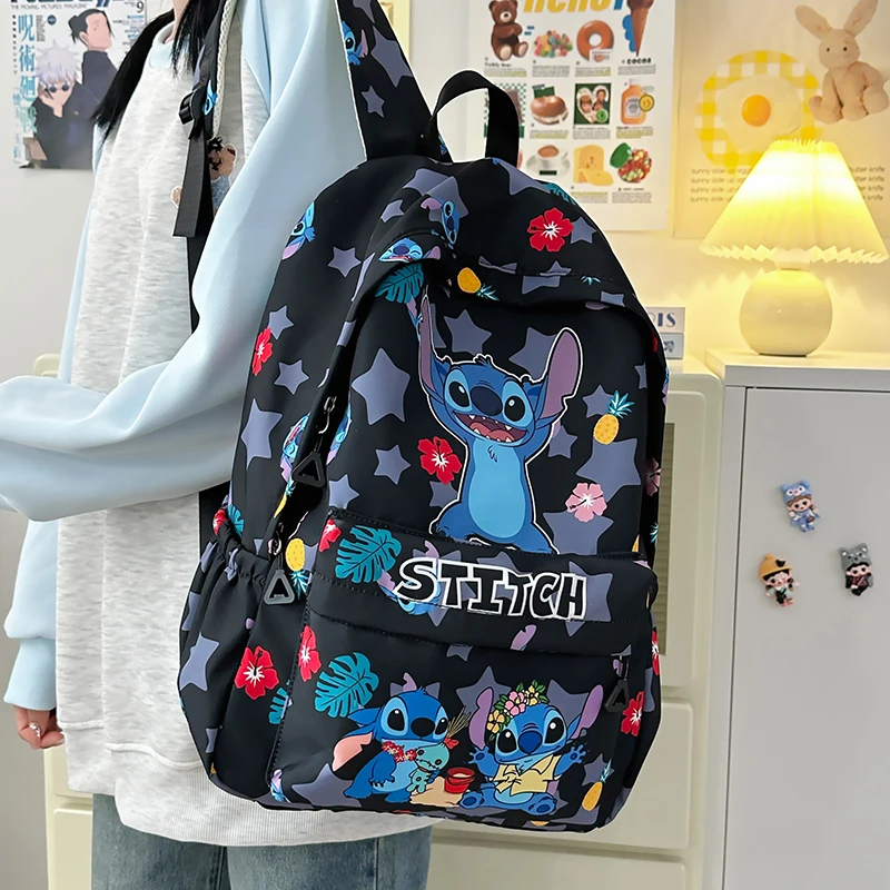 Stitch Cartoon Backpack, Large Capacity Daypack, Lightweight, Durable Nylon Schoolbag for Travel, Daily Commuting and School Stitch Cartoon Backpack, Large Capacity Daypack, Lightweight, Durable Nylon Schoolbag for Travel, Daily Commuting and School