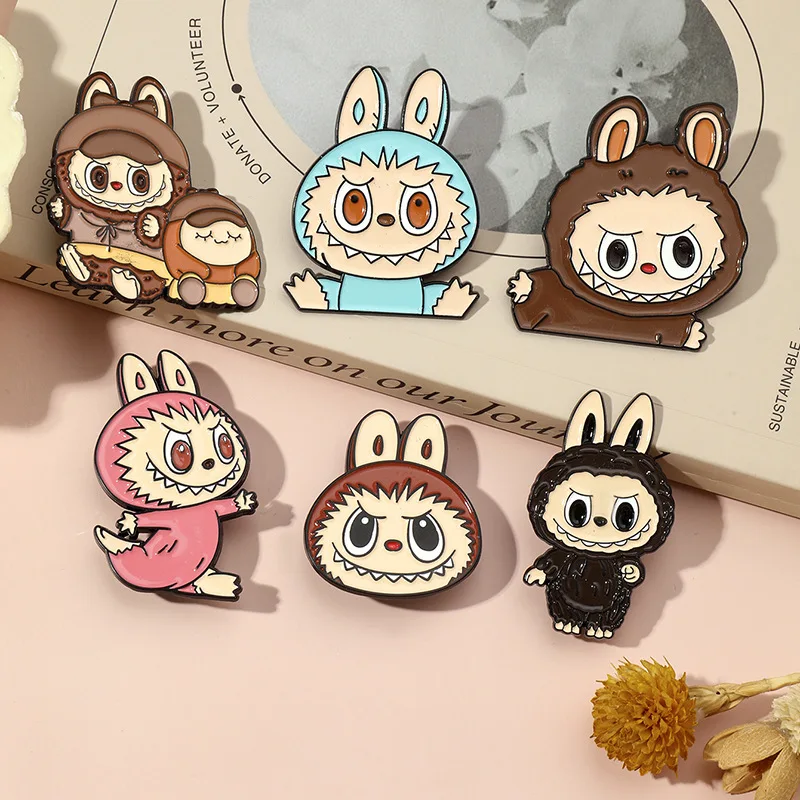 Labubu Enamel Badge Cartoon Cute Student Boys Girls Fashion Jewelry Brooches Delicatation Mini School Bag Clothes Ornament Gift Labubu Enamel Badge Cartoon Cute Student Boys Girls Fashion Jewelry Brooches Delicatation Mini School Bag Clothes Ornament Gift