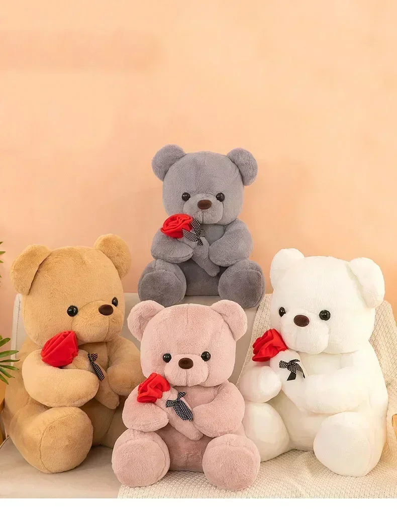 Valentine's Day roses teddy bear animal plush toys for girls teddy bear dolls
