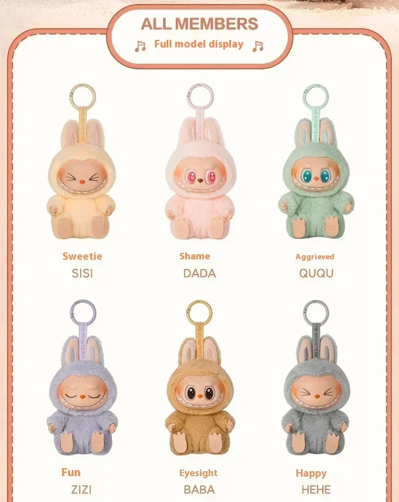 Genuine Labubu 2.0 Series Sitting Party Macaron Vinyl Face Pendant Doll Room Decor Keychain Collection Mystery Box Kawaii Gift Genuine Labubu 2.0 Series Sitting Party Macaron Vinyl Face Pendant Doll Room Decor Keychain Collection Mystery Box Kawaii Gift