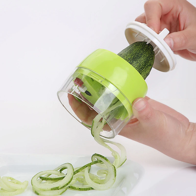 Spiral Vegetable Cutter Adjustable Vegetable Grater Portable Cucumber Potato Spiral Shredder Vegetable Slicer Kitchen Gadget