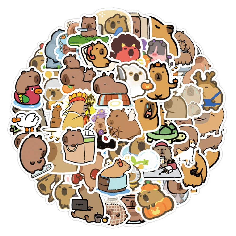 10/30/50/100pcs Cute Cartoon Animal Capybara Stickers Decals for Laptop Fridge Notebook Diary Funny Decoration Sticker Kids Toys 10/30/50/100pcs Cute Cartoon Animal Capybara Stickers Decals for Laptop Fridge Notebook Diary Funny Decoration Sticker Kids Toys