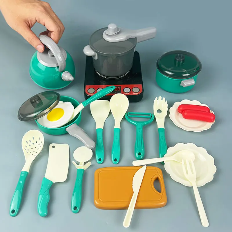 Kids Kitchen Toy Set - Pretend to play with cooking POTS, stoves and other food toys - for boys and girls ages 3-6!