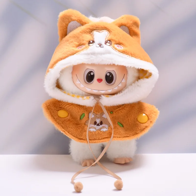 For 17cm Labubu Dolls Accessories DIY Doll Clothes Heartbeat Long Eared Furry Rabbit Costume Cartoon Dress Up Labubu Outfit For 17cm Labubu Dolls Accessories DIY Doll Clothes Heartbeat Long Eared Furry Rabbit Costume Cartoon Dress Up Labubu Outfit
