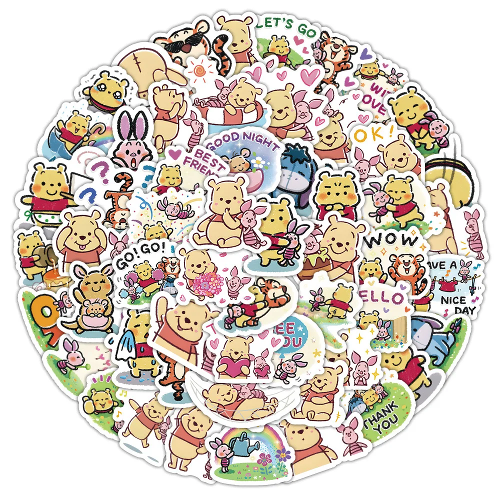 10/30/64PCS Kawaii Pooh Bear Personality Cute Funny Graffiti Sticker Decoration Refrigerator Scrapbook Waterproof Decal Kids Toy 10/30/64PCS Kawaii Pooh Bear Personality Cute Funny Graffiti Sticker Decoration Refrigerator Scrapbook Waterproof Decal Kids Toy