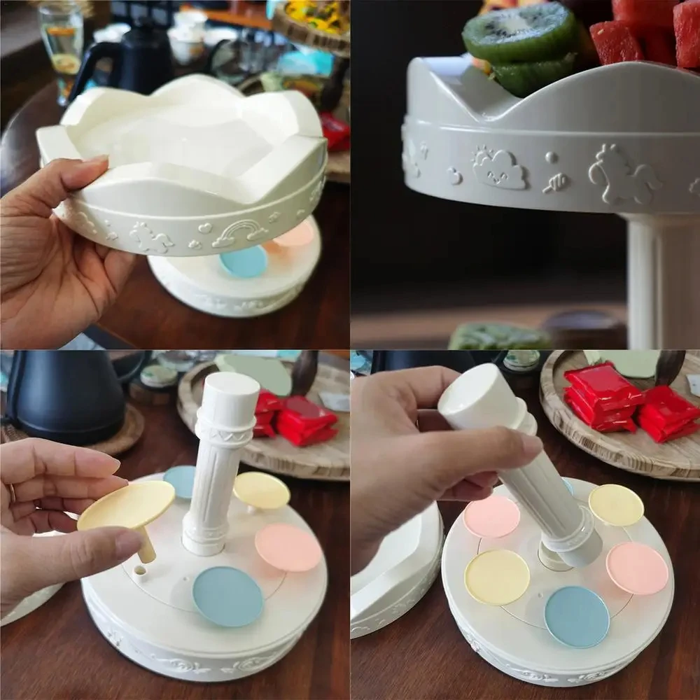 2-tier Automatic Rotating Cake Stand Sushi Dessert Cupcake Macaron Display Tray Wedding Birthday Party Supplies Cakes Turnables