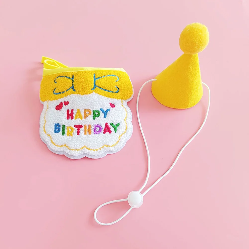 Pet Birthday Scarf Happy Birthday Hat Embroidered Bib Pet Dog Costume Accessory for Party Pet Holiday Birthday Decoration Gifts Pet Birthday Scarf Happy Birthday Hat Embroidered Bib Pet Dog Costume Accessory for Party Pet Holiday Birthday Decoration Gifts