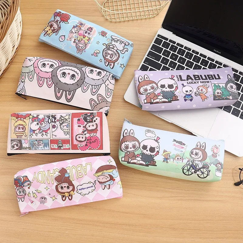 Cartoon Cute Labubu Stationery Bag Toy Kawaii Student Supplies Pencil Box Coin Wallet Cosmetics Bag Storage Bag Children's Gifts