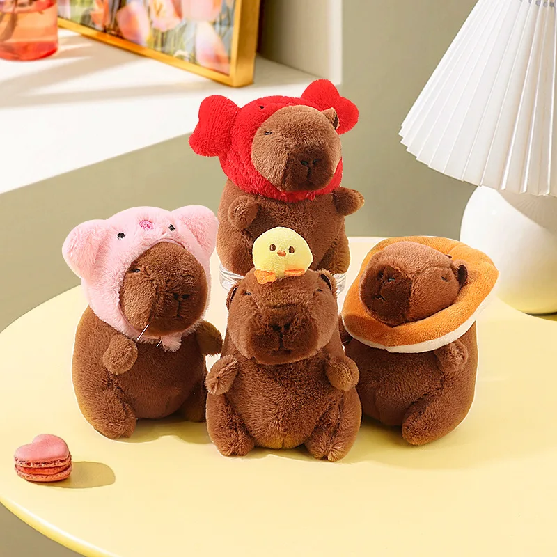 Cute Cartoon Capybara Pendant Plush Toy Doll Bag Hanging Ornaments Cute Kapila Keychain Doll Desktop Doll Ornaments Car Pendant