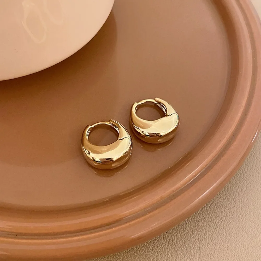 Stainless Steel Smooth Metal Chunky Hoop Earrings For Women Girls Fashion Round Circle Hoops Statement Earrings Punk Jewelry Stainless Steel Smooth Metal Chunky Hoop Earrings For Women Girls Fashion Round Circle Hoops Statement Earrings Punk Jewelry